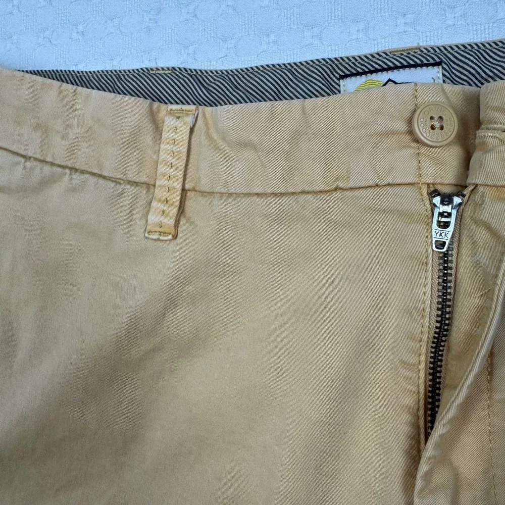 Orvis Chino Shorts Stretch Cotton Casual Mens 36 Light Yellow Khaki Classic Golf